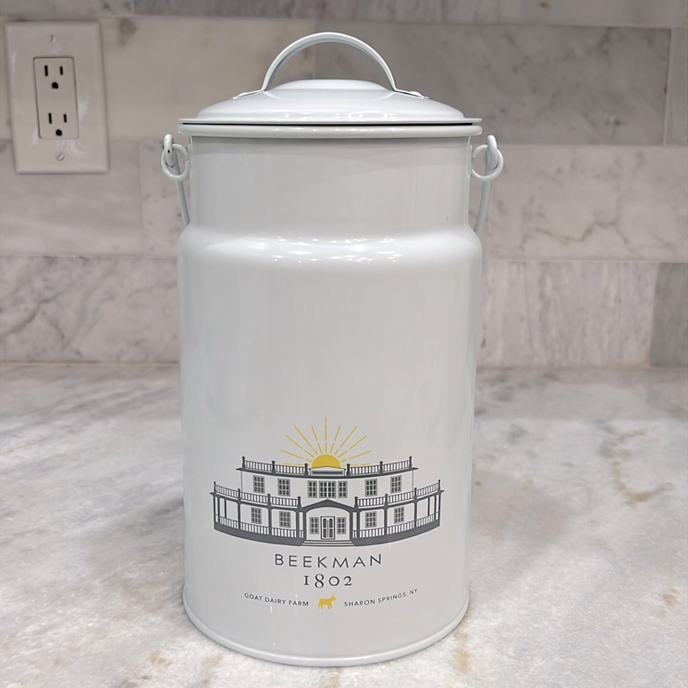 BEEKMAN 1802 Make Time For Kindness Collectible Tin Milk Jug